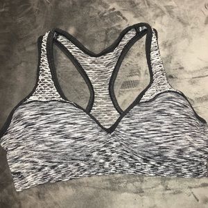Pink athletic grey sports bra